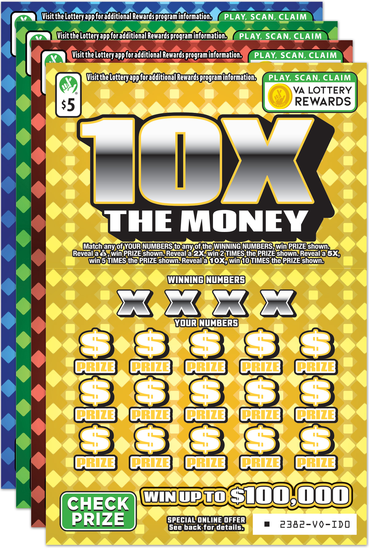 10X The Money Virginia scratch-off ticket