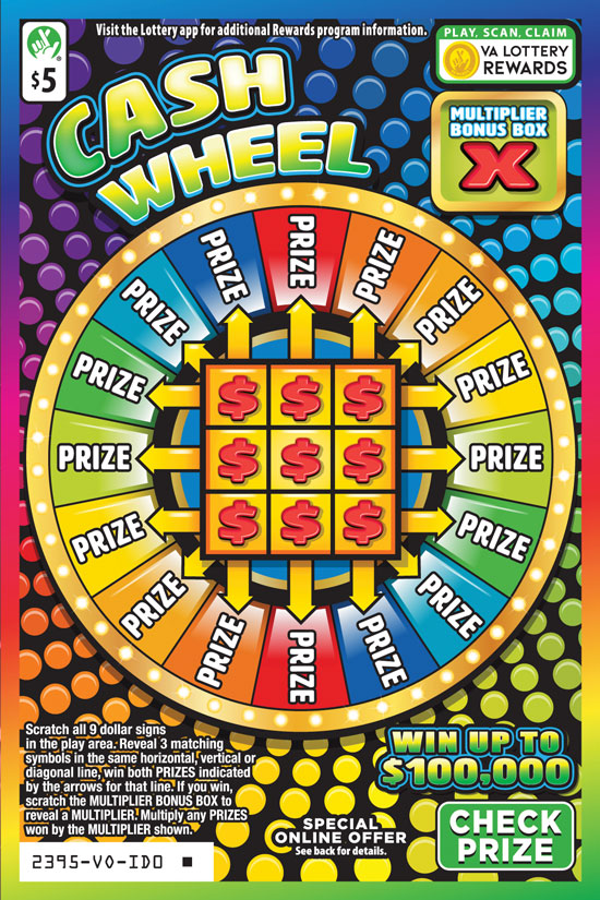 Cash Wheel Virginia scratch-off ticket