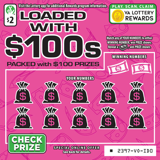 Loaded With $100s Virginia scratch-off ticket