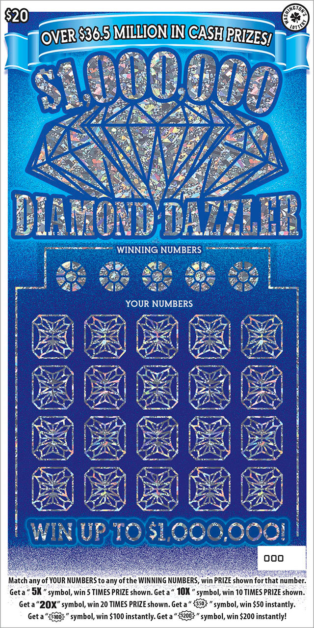 $1,000,000 Diamond Dazzler Washington scratch-off ticket