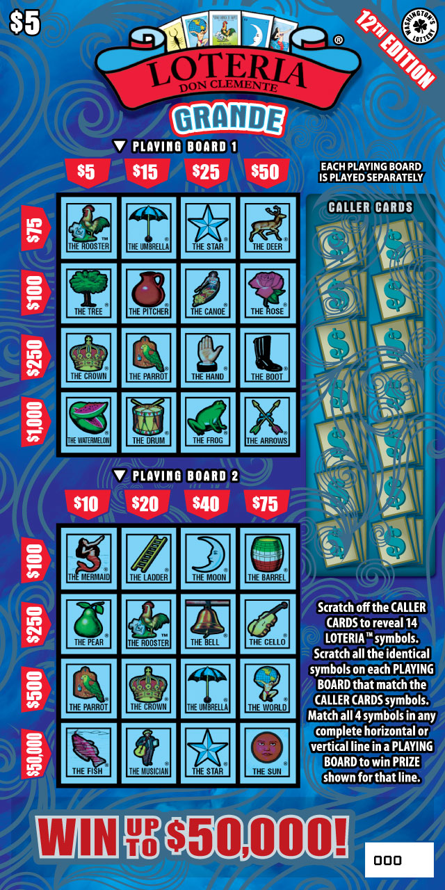 Loteria Grande 12TH Edition Washington scratch-off ticket