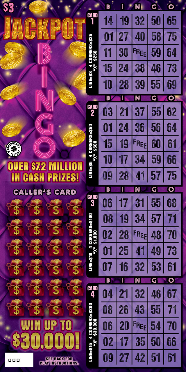 Jackpot Bingo Washington scratch-off ticket