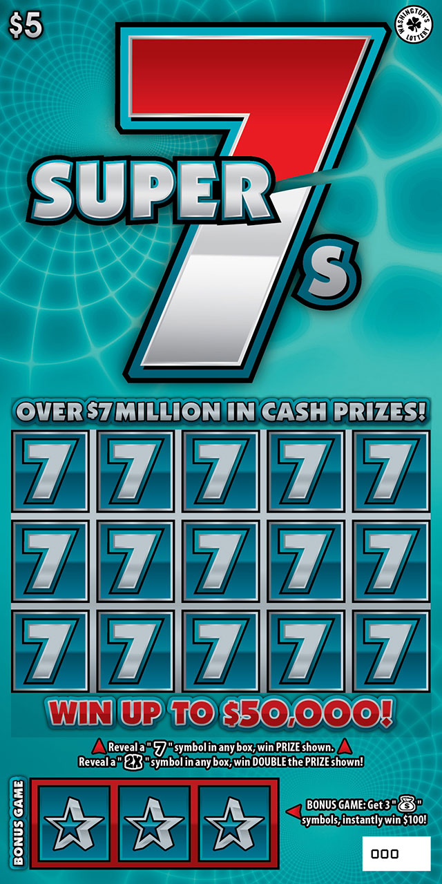 Super 7S Washington scratch-off ticket