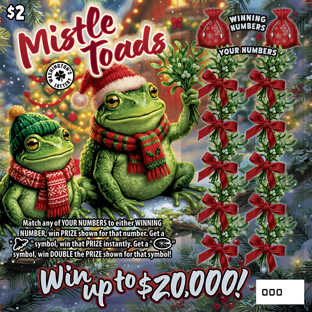 Mistle Toads Washington scratch-off ticket